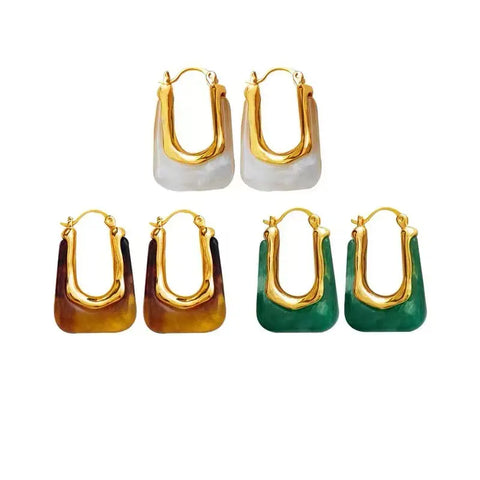 18K Gold Plated Resin Earrings - Clayfire Gallery