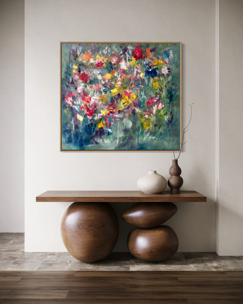 Laughing With Flowers - original artwork by Sonica Joshi Mann