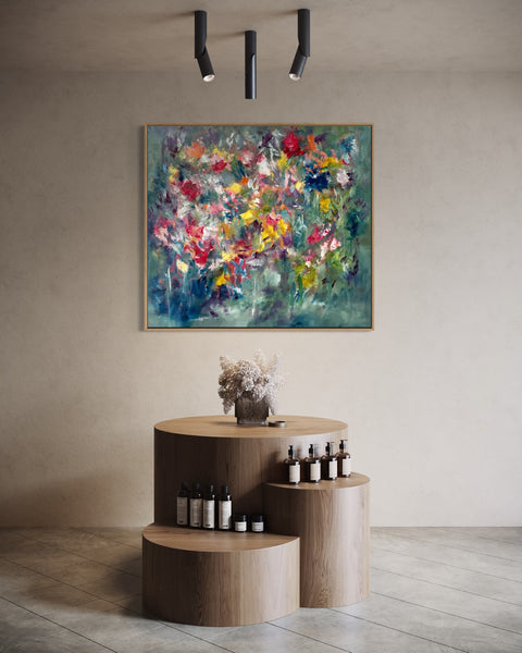 Laughing With Flowers - original artwork by Sonica Joshi Mann