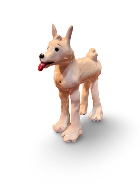 "Snowy" Ceramic Dog Sculpture - original work by Alistair Fowler