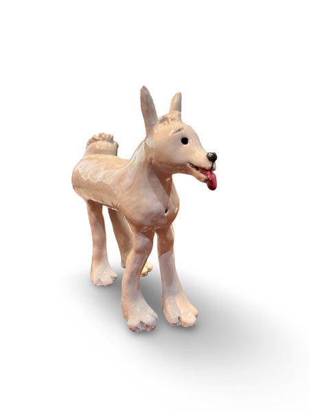 "Snowy" Ceramic Dog Sculpture - original work by Alistair Fowler