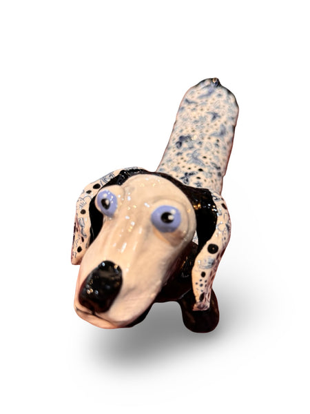 Black Butterfly Dachshund- animal sculpture by Bronwyn Lewis