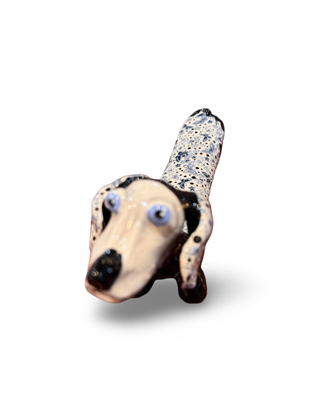 Black Butterfly Dachshund- animal sculpture by Bronwyn Lewis