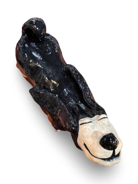Big Black Dog - animal sculpture by Bronwyn Lewis