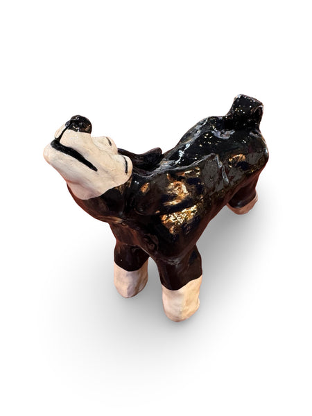 Big Black Dog - animal sculpture by Bronwyn Lewis