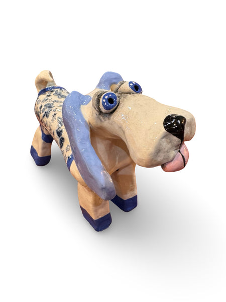 Butterfly Coat Dog - animal sculpture by Bronwyn Lewis