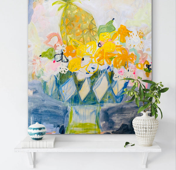 Les Fruits et Les Fleurs - original artwork by Tracy Page - Clayfire Gallery by Dunbarlo Home Daylesford Art Gallery