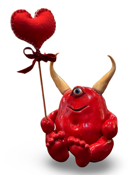 "Lennie in Love" - Original Ceramic Sculpture by Angela Campbell
