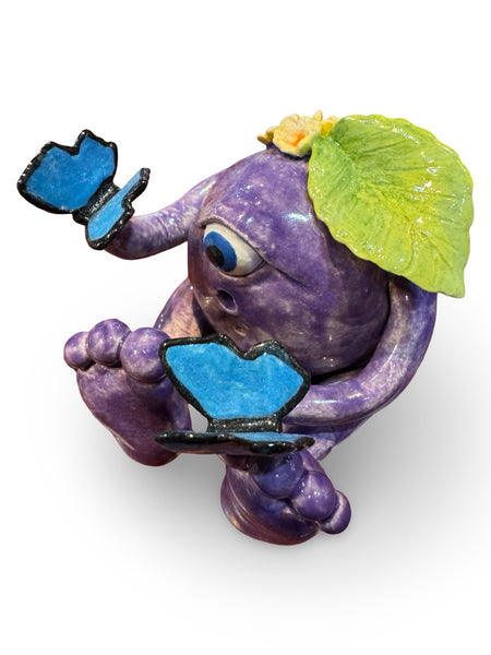 "Minnie and the Butterflies" - Original Ceramic Sculpture by Angela Campbell