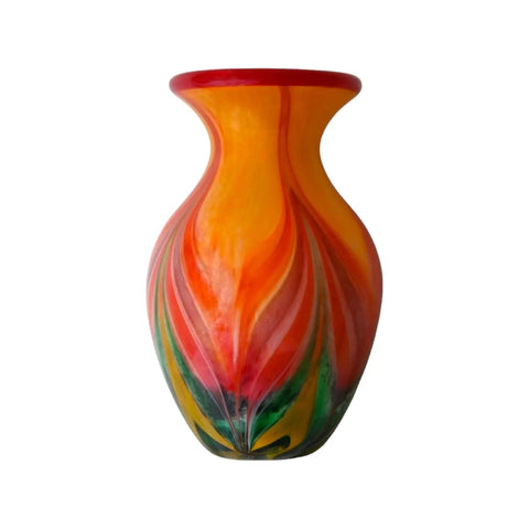 Fire- hand blown glass vase