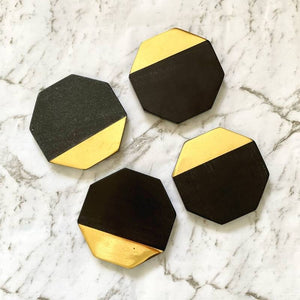 Coaster - Black and Brass - Clayfire Gallery