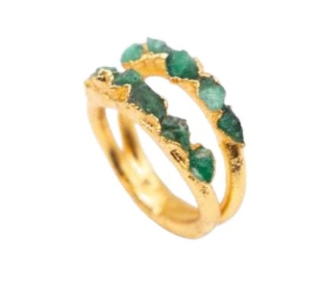 Double Line Emerald Ring - Clayfire Gallery