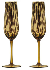 Tortoise Shell Champagne Glasses - pair - Clayfire Gallery