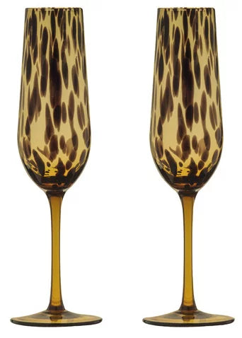 Tortoise Shell Champagne Glasses - pair - Clayfire Gallery
