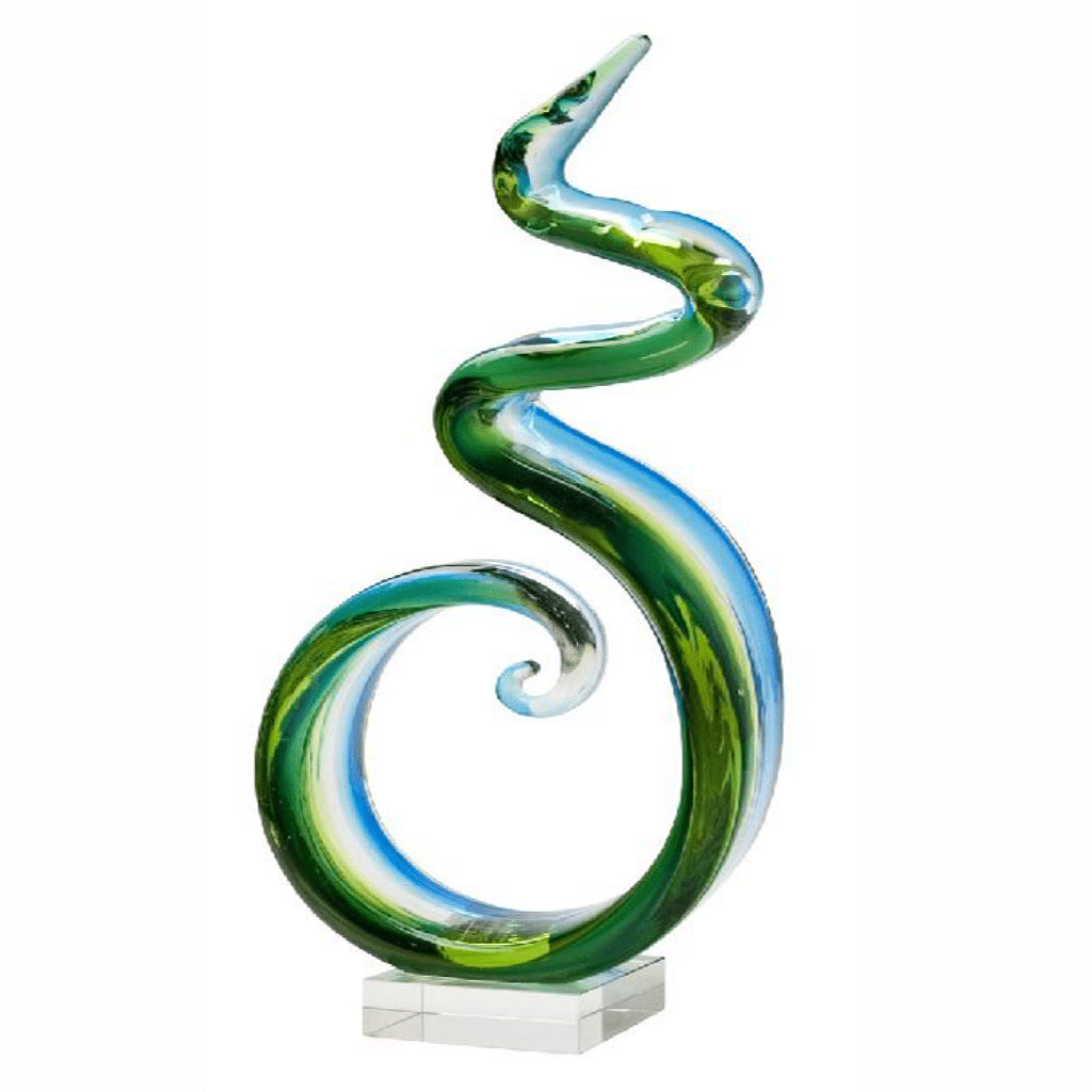 Blue and Green Flame - glass - Clayfire Gallery