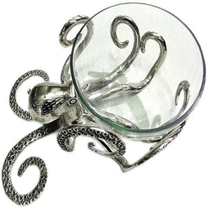 Octopus Glass Bowl - silver - Clayfire Gallery