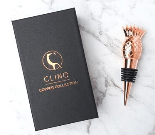 Pineapple Rose Gold Bottle Stopper - Clayfire Gallery