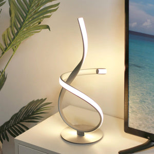 Spiral Table Lamp - Silver - Clayfire Gallery